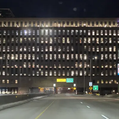Old Chicago Main Post Office at night