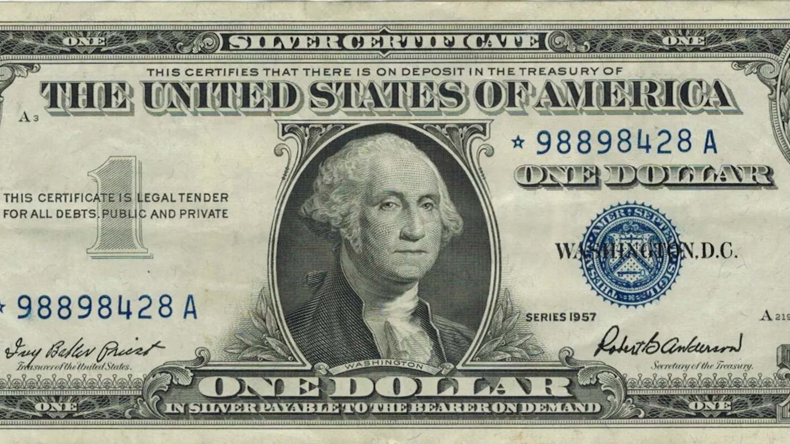 1957 one United States dollar star note